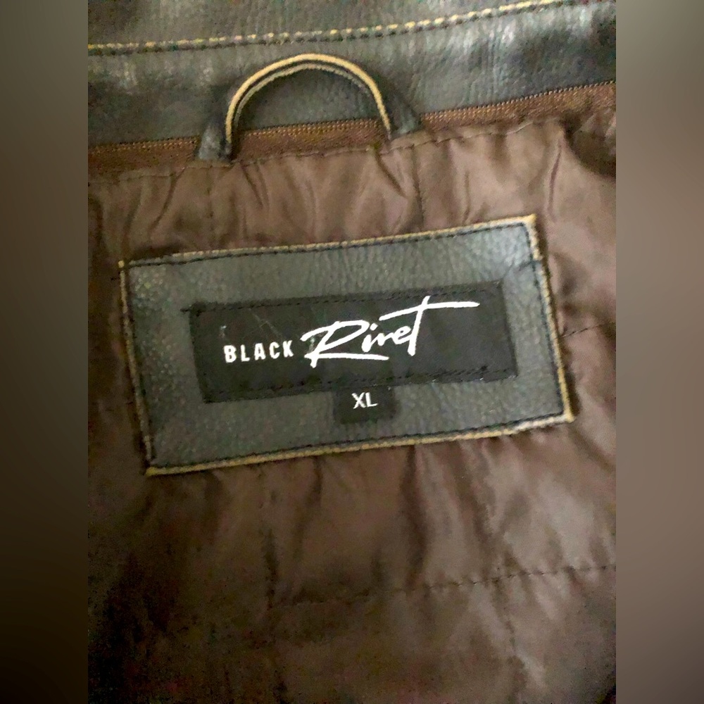 Black Rivet Leather Jacket - Picture 3 of 6
